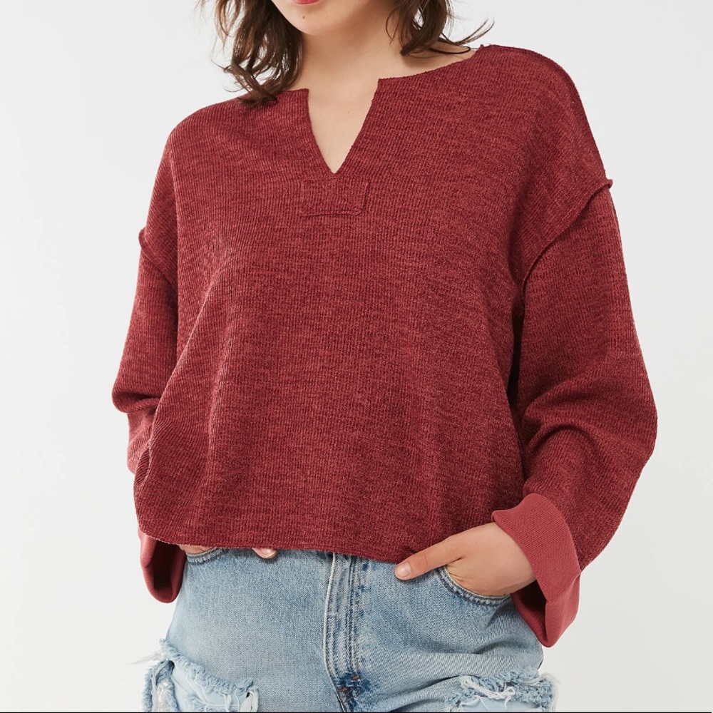 UO Jax Inside Out Notch Neck Top